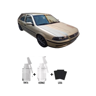 Tinta Tira Risco Automotivo Bege Jupiter VW + Verniz 15ml