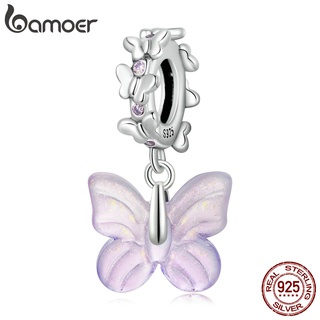 Bamoer Pulseira De Prata 925 Com Pingente De Borboleta/Acessórios Para diy SCC2087