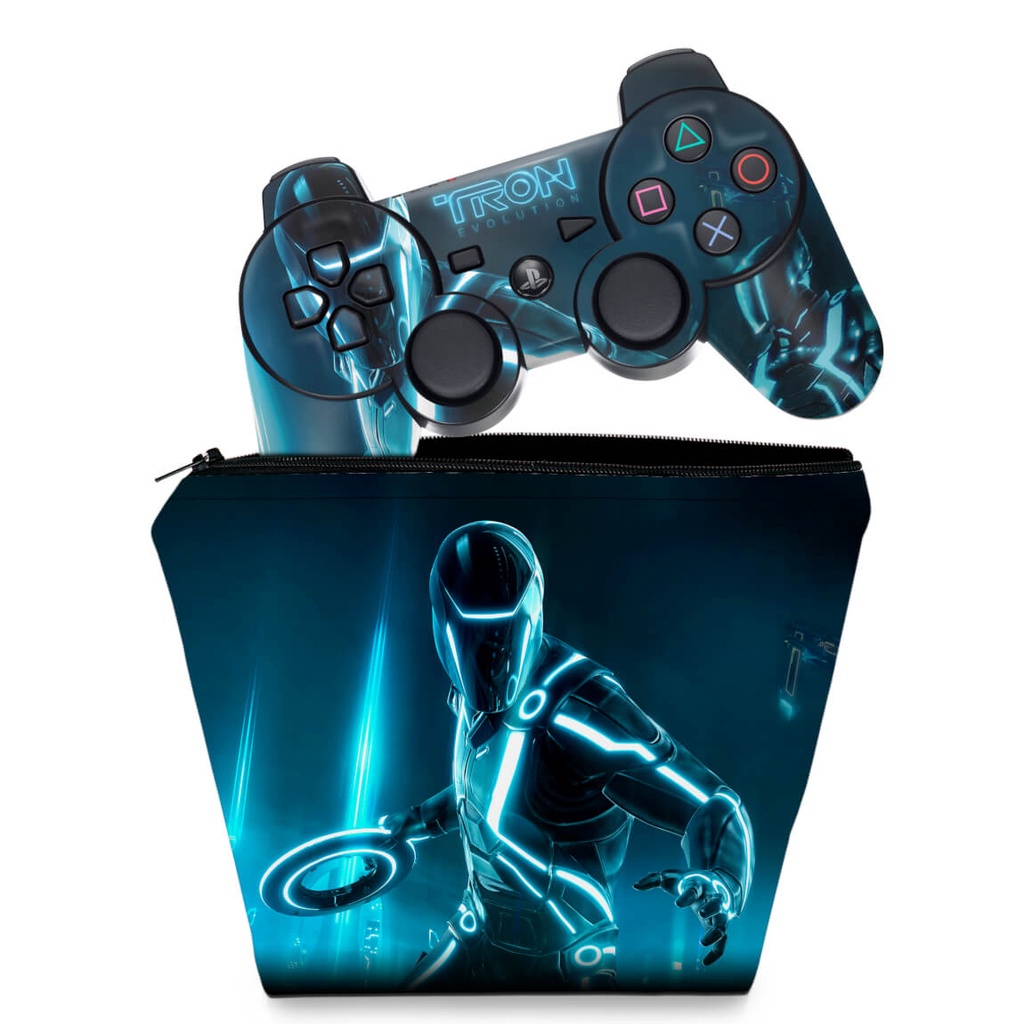 Capa Case e Skin Adesivo PS3 Controle - Tron Evolution
