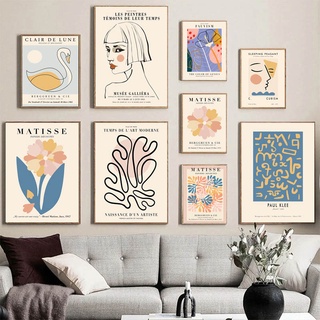 Matisse Abstrato Rosto Decoração Da Parede Cartaz Linha Lona Cadeira De Hibition Impressões nordic Impressão pictures modern living room home decor