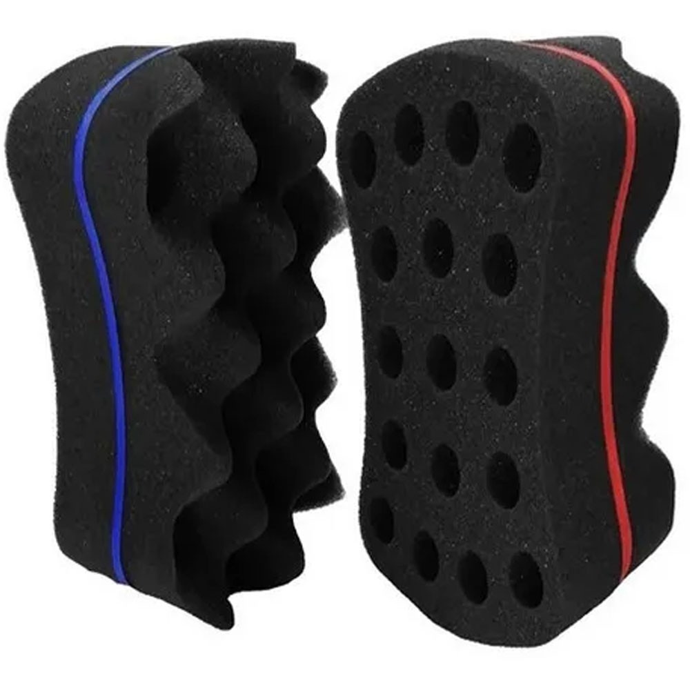 Esponja Nudred Dupla Para Cabelos Cachos Afro Bucha Enrolar 16MM