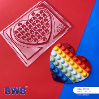 FORMA BWB SIMPLES P/ CHOCOLATE POP ITS FIDGET TOY DIA DAS CRIANÇAS E CONFEITARIA- CÓD.:10269 CORAÇÃO SIMPLES em Oferta na Shopee