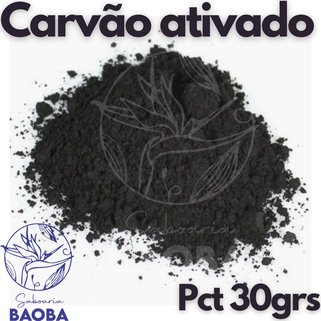 Carvão Ativado em Pó - Pct 30grs - Estética - Sabonete artesanal