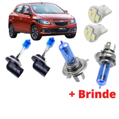 Kit Lampada Farol Super Branca Onix Prisma 2012 2013 2014 2015 2016 2017 2018 COM BRINDE