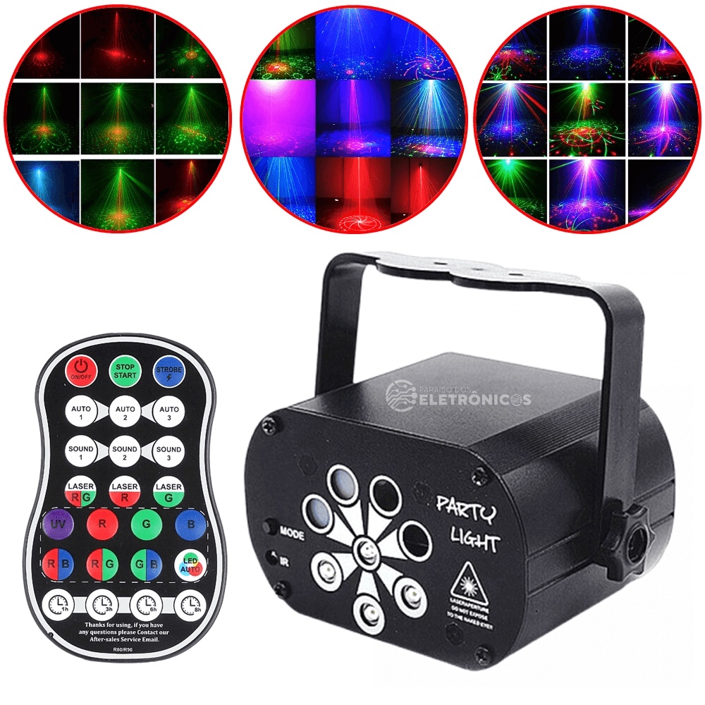 Mini Laser Jogo De luz Projetor LED RGB E UV USB Canhão De Luz Controle Party Light - 1948810