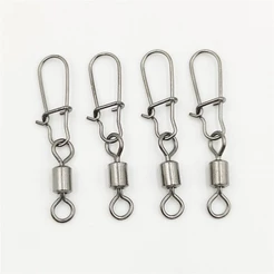 50 Pcs Carpa Acessórios De Pesca Conector Pin Pressão De Aço Inoxidável Rolamento De Giro Anzol Isca Gira Cabeça De Jig