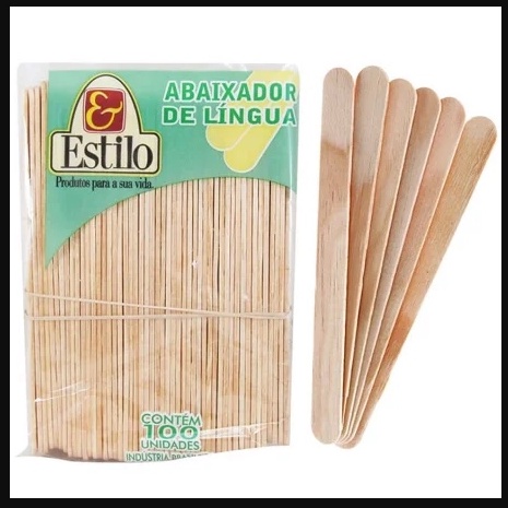 Palito Madeira Abaixador Para Lingua 100 Unidades OFERTA RELÂMPAGO