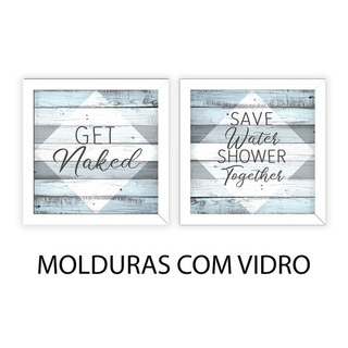 Kit Quadros Decorativos Banheiro Toalete Lavabo Get Naked Shopee Brasil