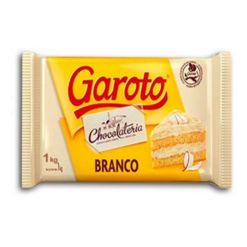 Chocolate Branco Garoto Barra 1kg Shopee Brasil