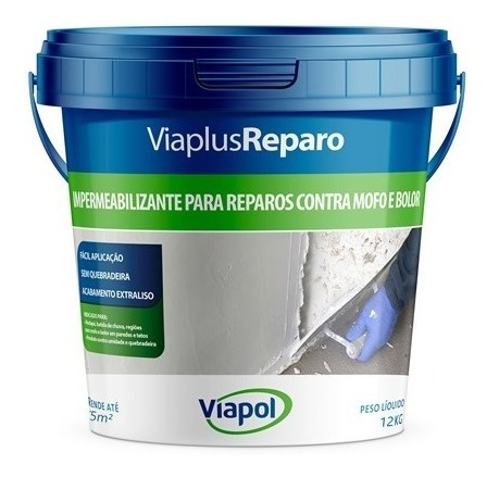 Impermeabilizante Viaplus Reparo Rodapé Parede 12kg Viapol