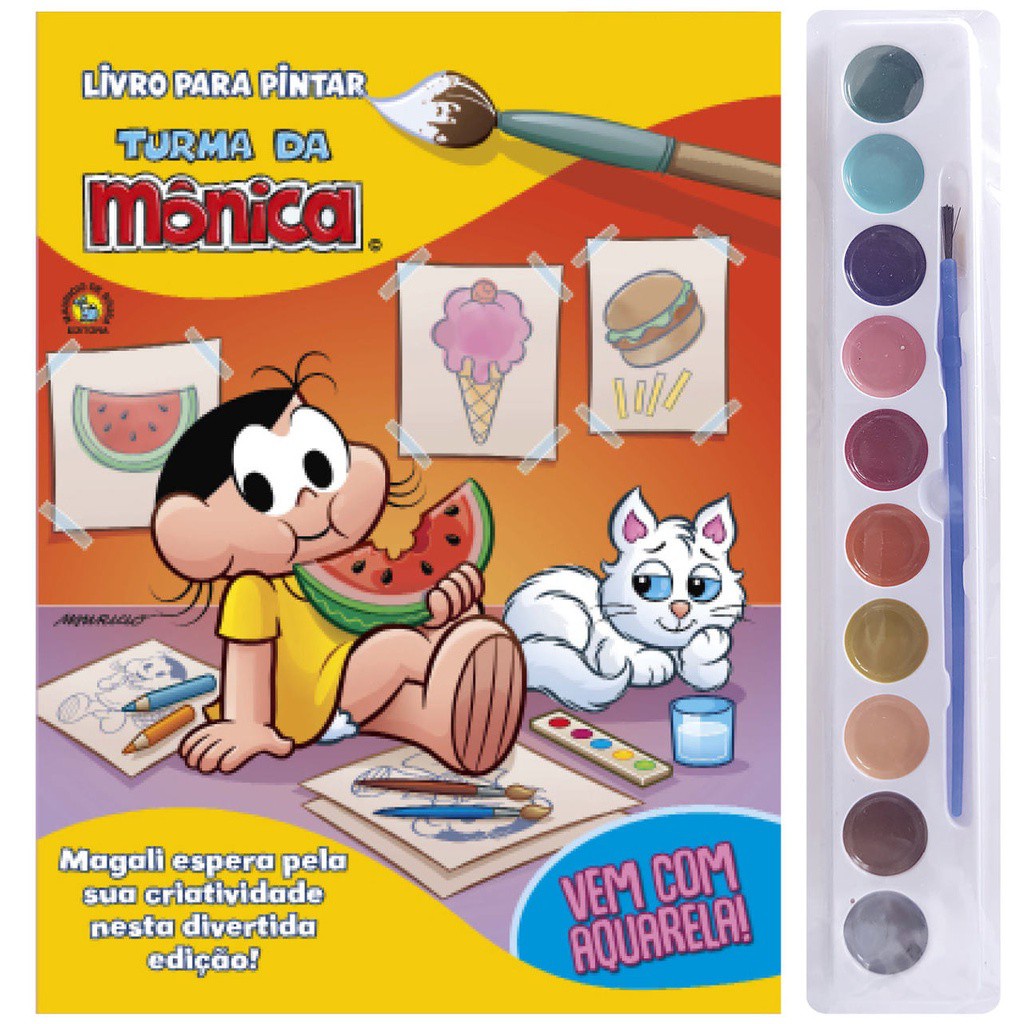 Turma da Mônica Livro para Pintar  com Aquarela - Magali - Books & Magazines