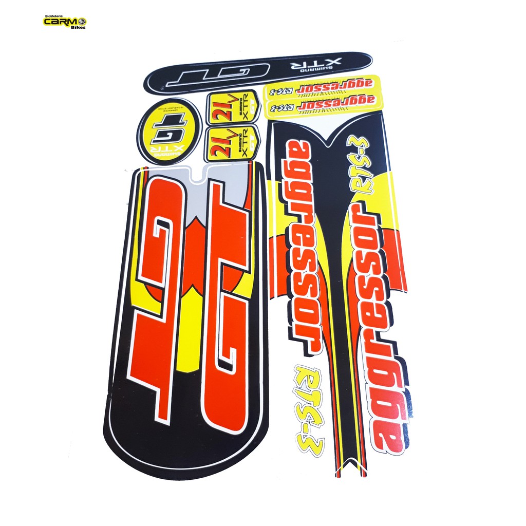 Adesivo Quadro Bicicleta GT Aggressor rts-3 XTR Cartela Completa