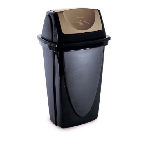 Lixeira basculante 11,8 Litros ecoblack plástico para cozinha banheiros e escritórios plasútil