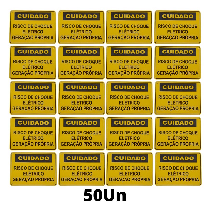 Placa Cuidado - Geração Própria - Padrão Energisa, Cemig, Enel Goias, Celesc Eletrobras - Tam 25x18 CA - 50Un