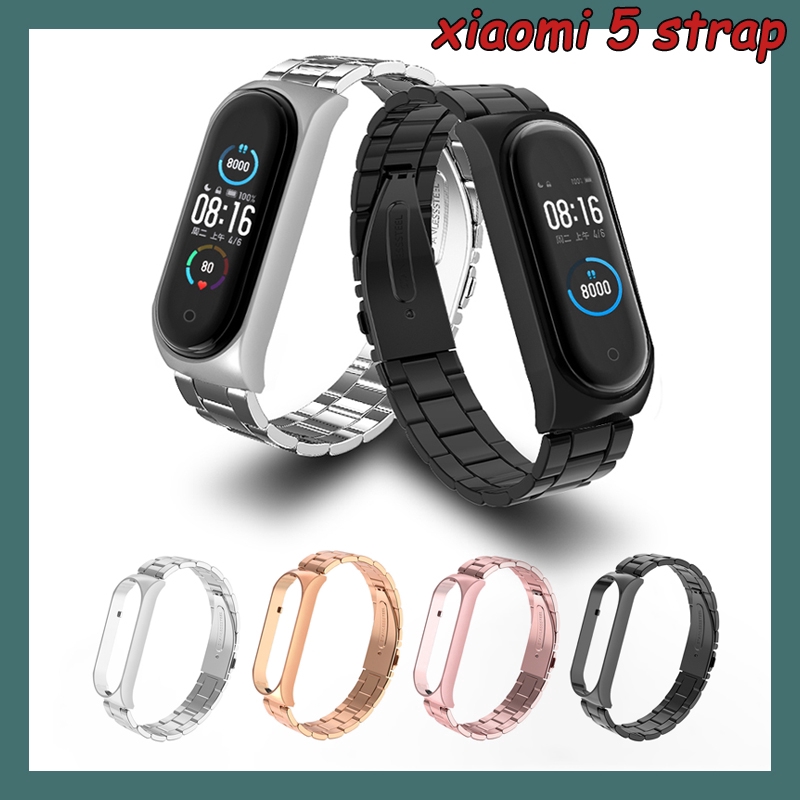 Cinta Para XiaoMi Mi Banda 5 miband 6 4 3 2 Aço Inoxidável Pulseira De Metal Pulseira Esporte Rastreador De Fitness Acessórios xiaomi5