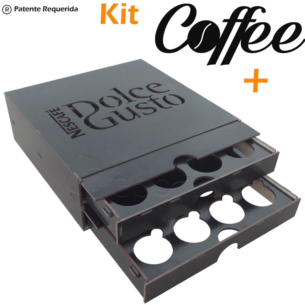 Placa Coffee Porta Capsula Para Dolce Gusto 32 cap Nespresso 50 cap ou Três Corações 50 cap DecoriBr