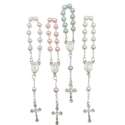 Kit 12 Mini Terço pérola para Lembrancinha Batizado Dezeninha