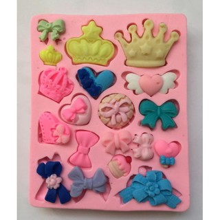 Molde de Silicone Coroas e Laços