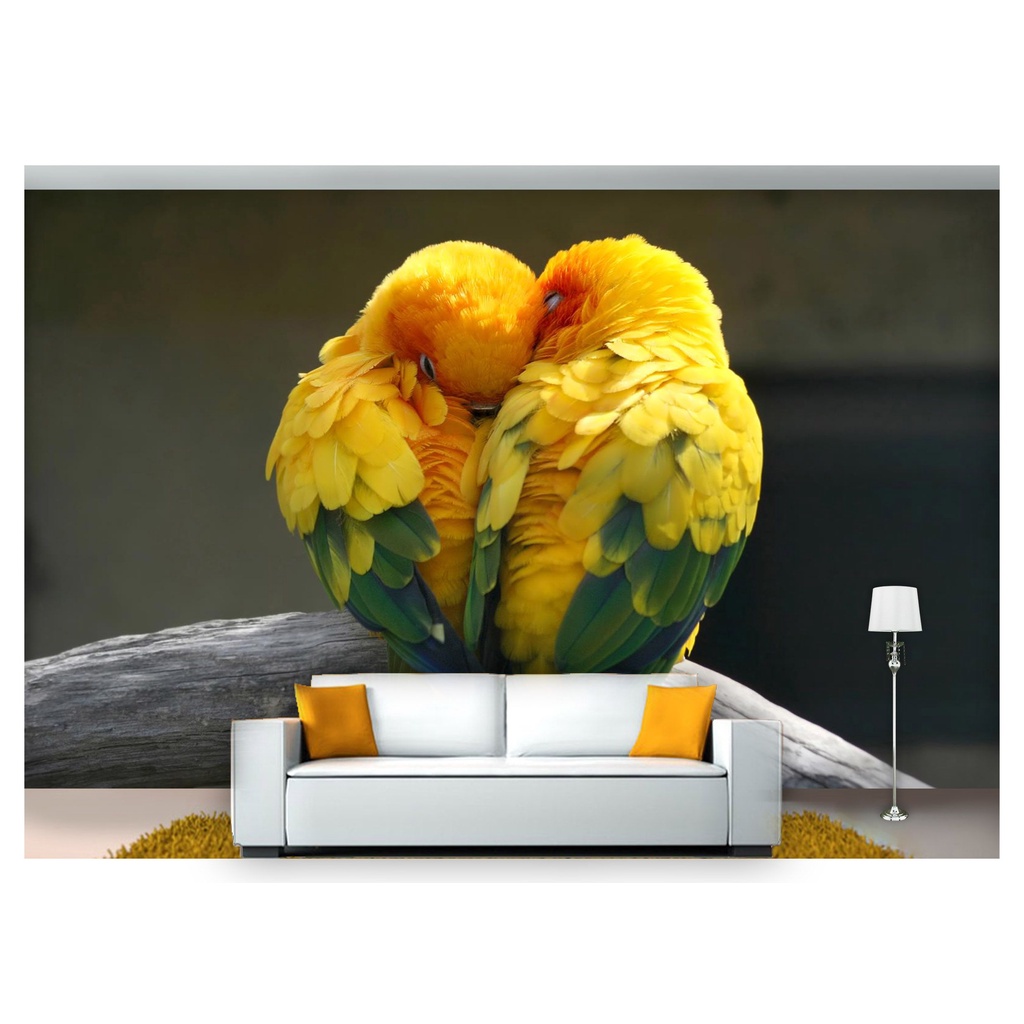 papel de parede Animais casal de pássaros 3D 6m² ANM127