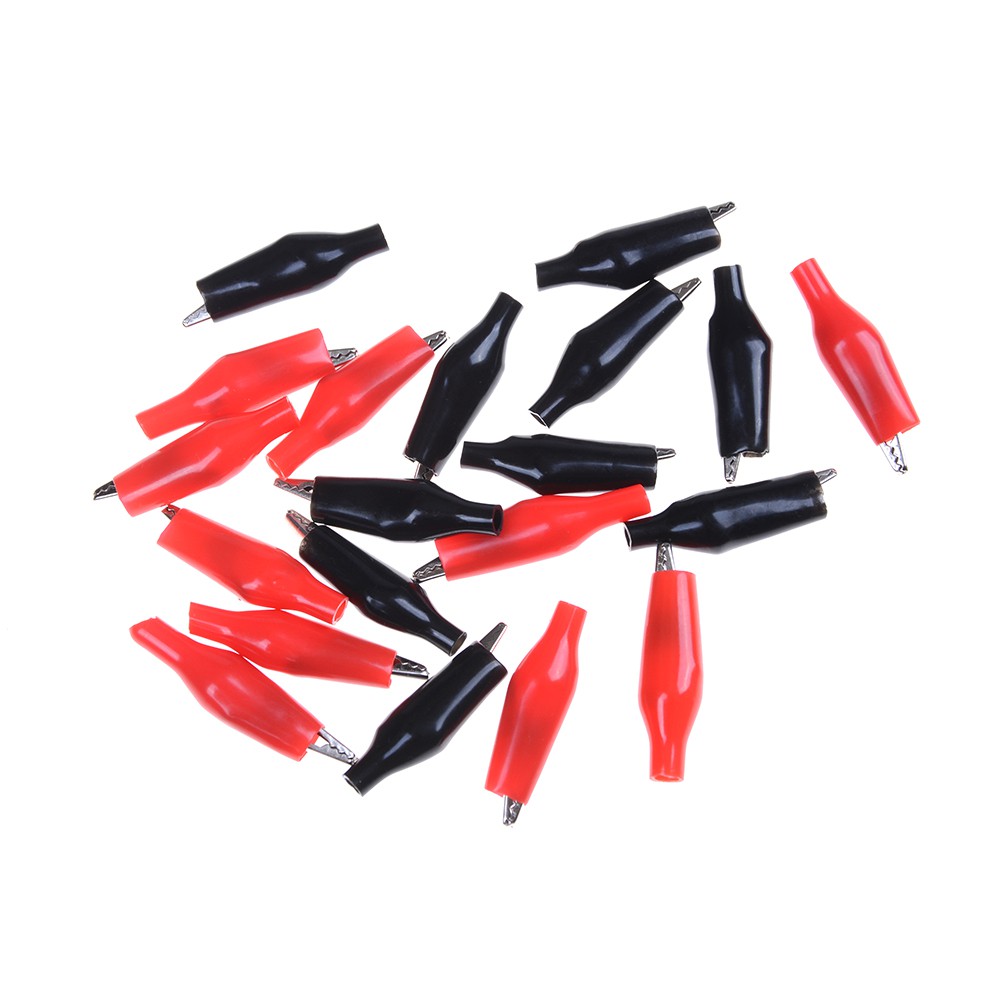 Bi & 3c) 20xs Garra Jacaré De Teste Em Plástico Flexível Preto Vermelho