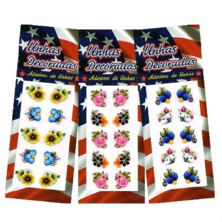 100 Adesivos de Unha 3D  U.S.A Atacado Peliculas Unhas Bonitas KAS-10 em Oferta na Shopee