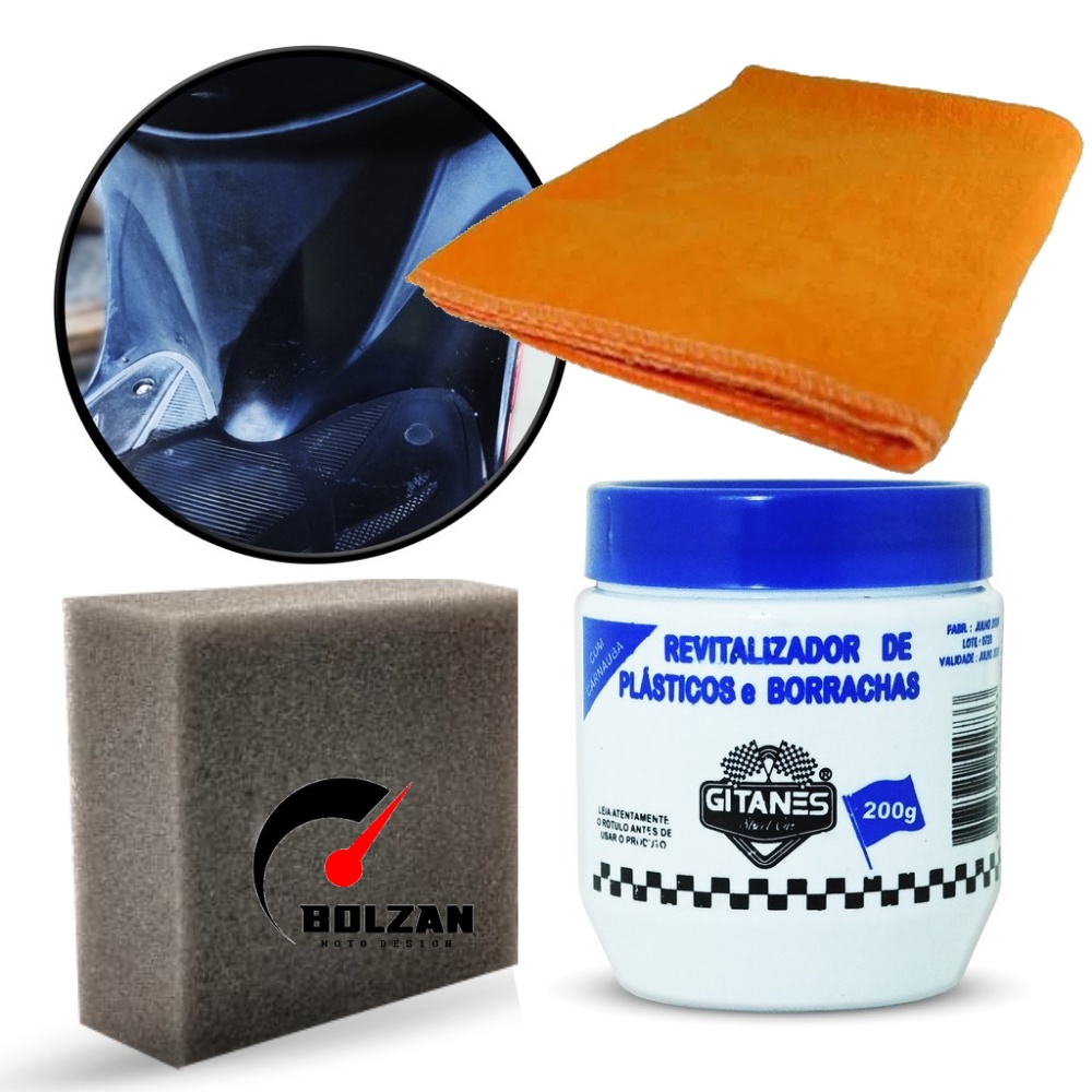 Revitalizador Plástico, Painel E Para-choque Para Carros Gel + Flanela + Esponja Para Aplicação