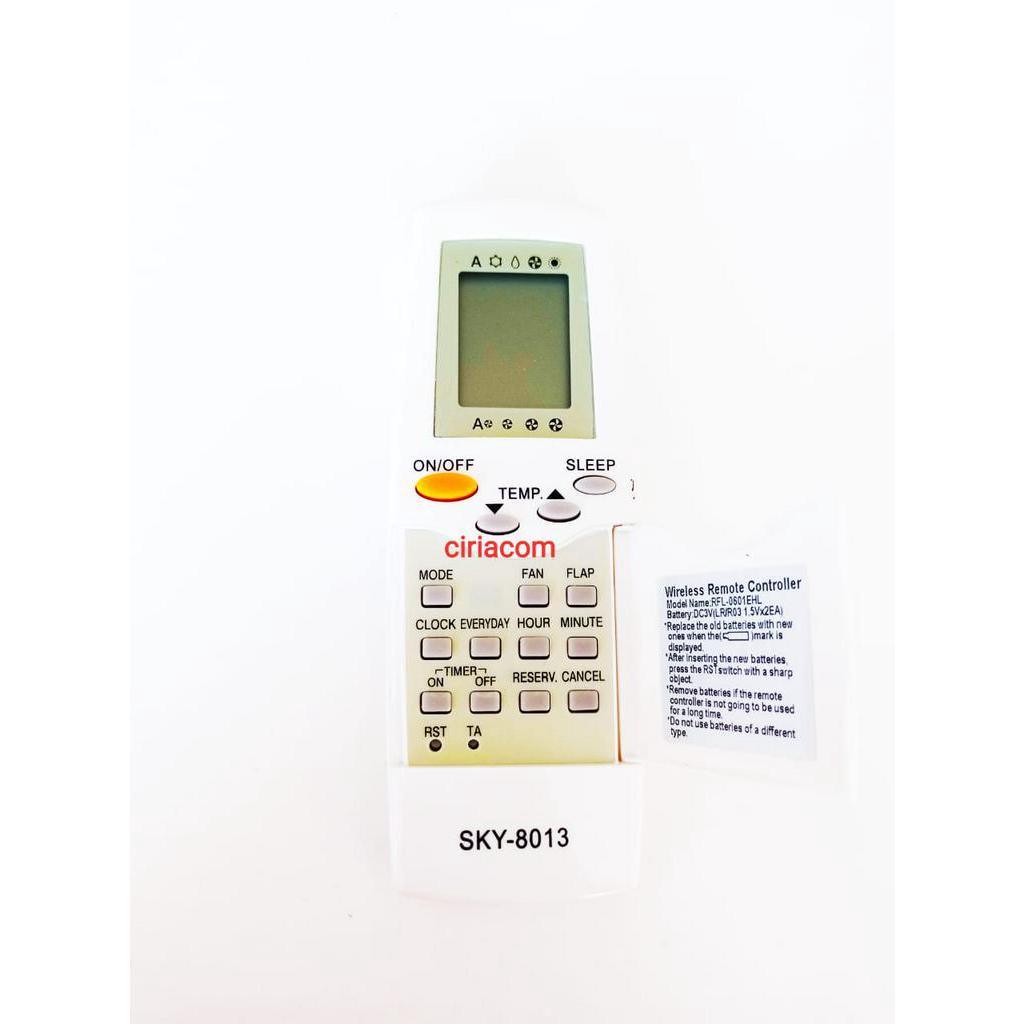 Controle Remoto Ar Condicionado Springer Carrier Rfl-0601ehl