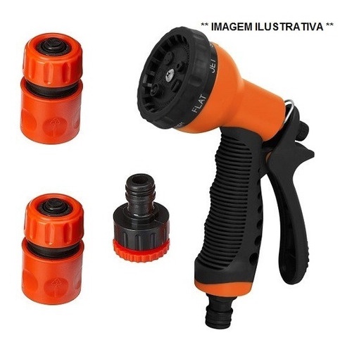 Kit Ducha 8 Funções Famastil Esguicho de Mangueira + Engates 4 peças