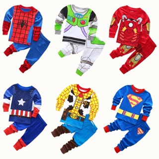 Conjunto De Pijama Infantil Masculino De Mangas Compridas Com Desenho Super-Homem Para Outono/Inverno em Oferta na Shopee