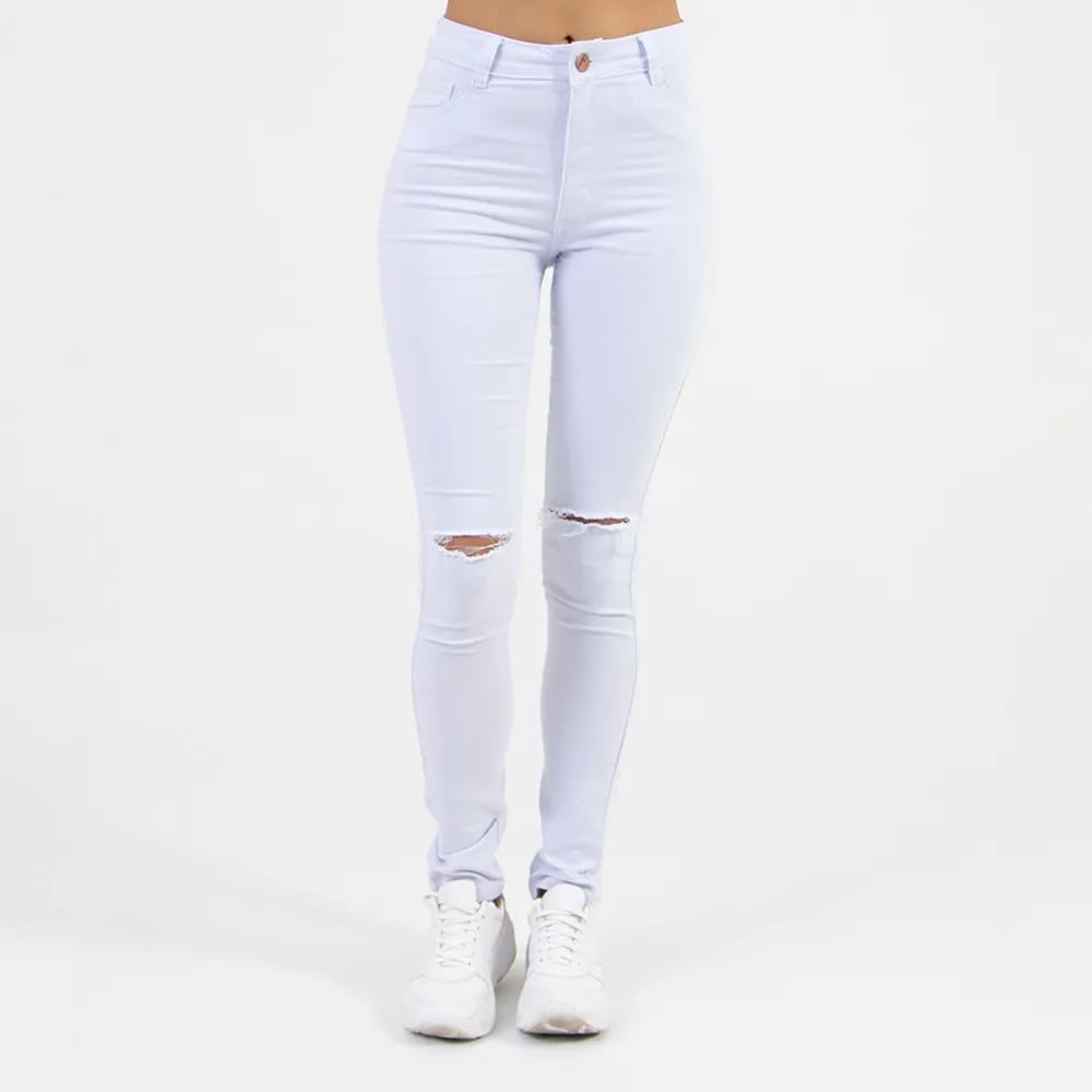 Calça Hot Pant Feminina Com Rasgo no Joelho Lady Rock