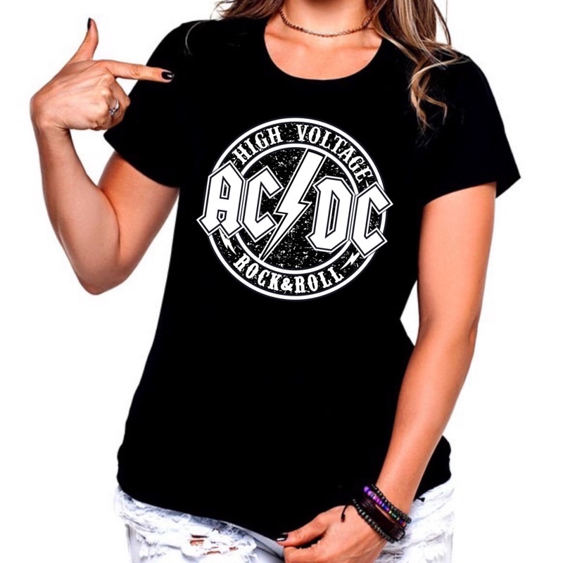 Blusa T-shirt - AC DC Rock N Roll | Shopee Brasil