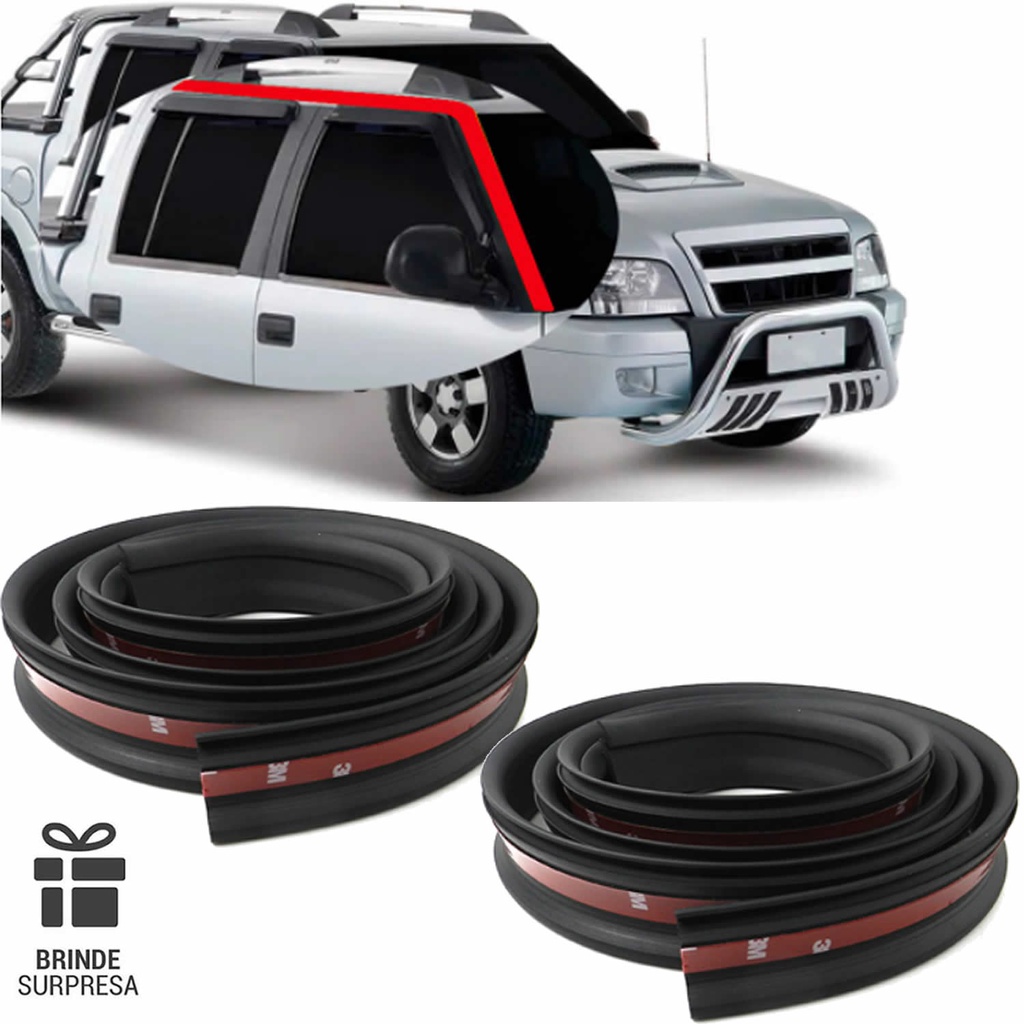Par Borracha Superior Porta Pingadeira Blazer S10 Cabine Dupla
