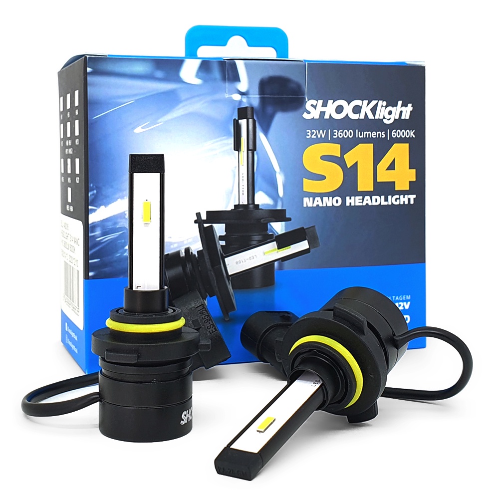 Lampada Super Led Mini Shocklight 32w S14 Nano HB3/HB4 6000k em Oferta na Shopee
