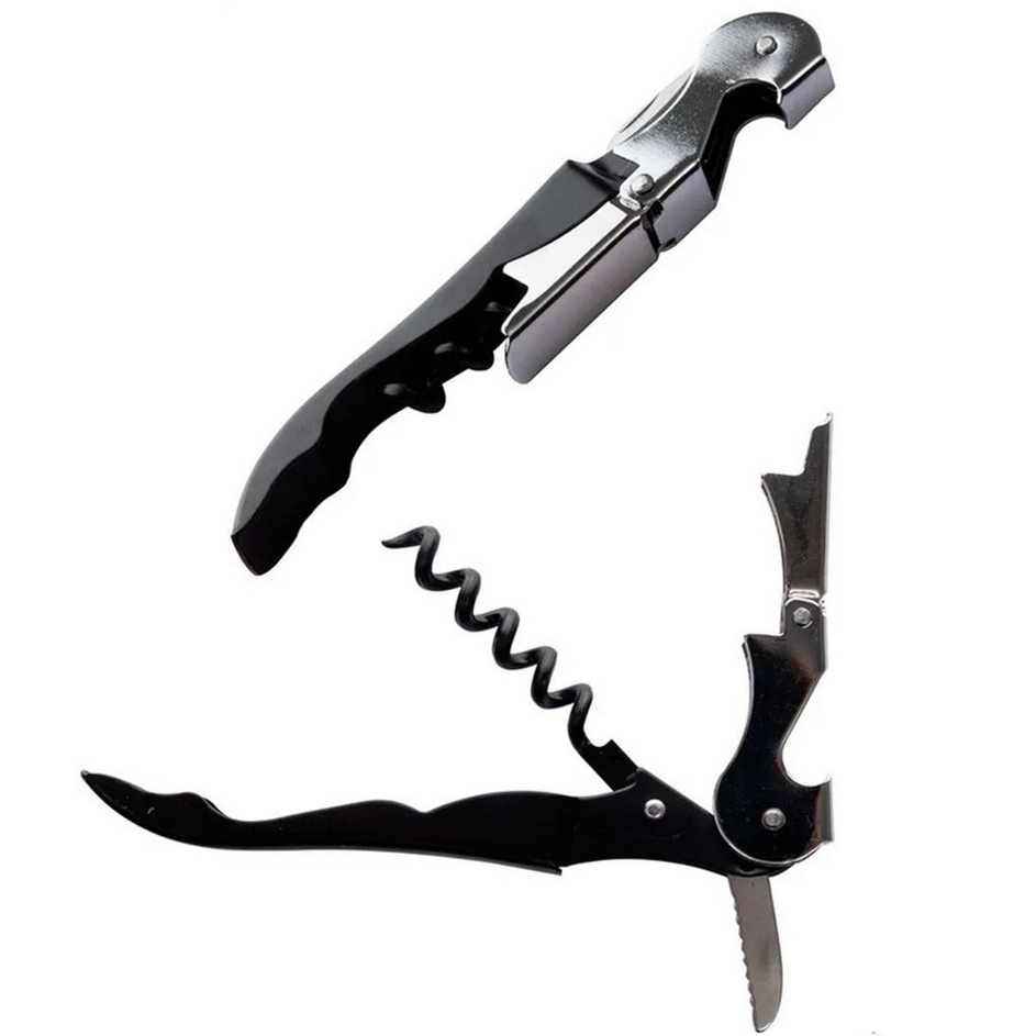 Abridor de Garrafa e Vinho - 2 em 1 - Inox - UnyHome - Saca Rolhas em Oferta na Shopee