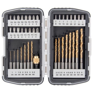 Jogo de Brocas para Metal de 1 à 6 MM + Bits e Adaptador com 40 Peças SPARTA em Oferta na Shopee