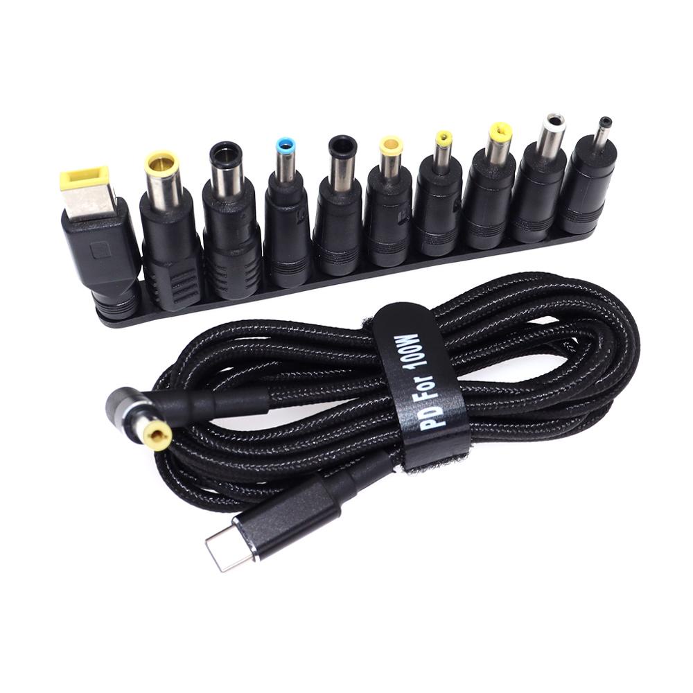Adaptador De Energia Para Notebook 65W 100W Conector USB Tipo C Carregador Universal De Laptop Cabo De Carregamento