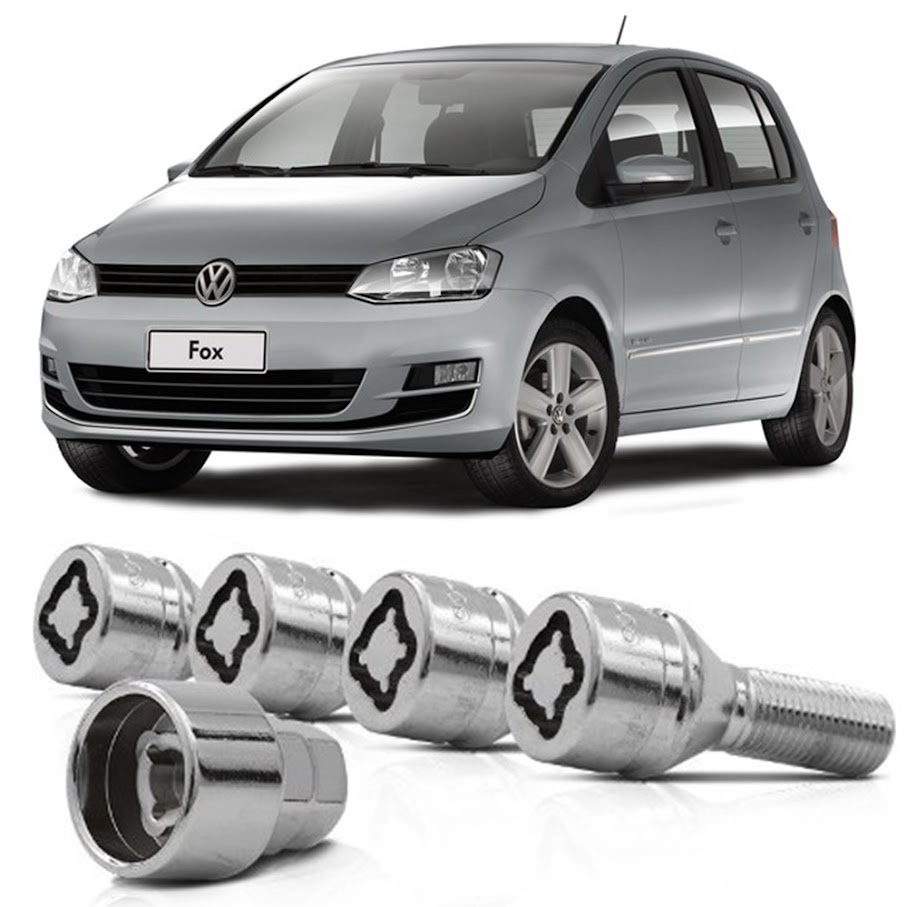 Parafuso trava Antifurto Rodas Pneus Segredo Segurança automotiva Vw Fox Crossfox Spacefox Todos