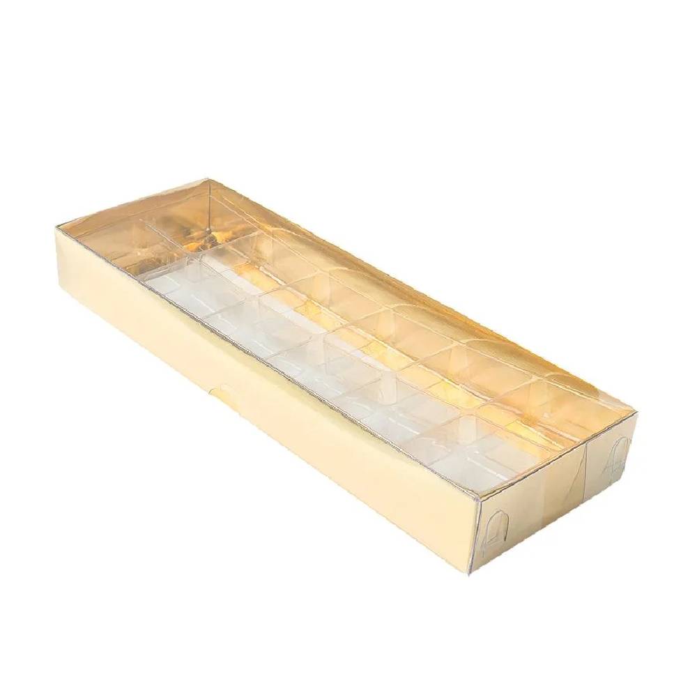 Caixa 12 Doces Berço Tampa 23x8,5x3cm Dourada 10un - Assk