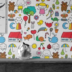 Papel de Parede Infantil Colorido para Quarto e Sala