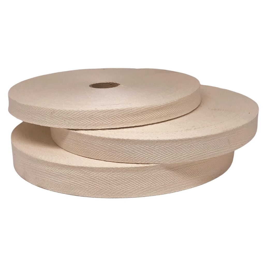 Alça Fita Cadarço Para Bolsa Ecobag 100% Algodão Cru Varios Tamanhos Com 50 Metros