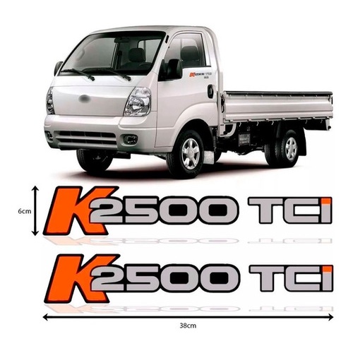 Par Adesivo Lateral Emblema Porta Kia Bongo K2500 Tci