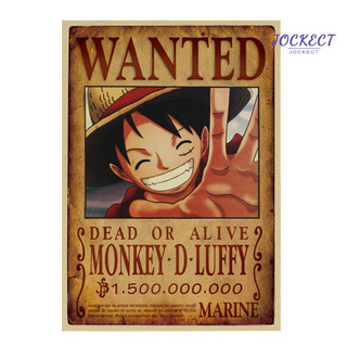 Jockect One Piece Wanted Poster Vintage Kraft Paper Wallpaper Decorative Painting Gift Shopee Brasil