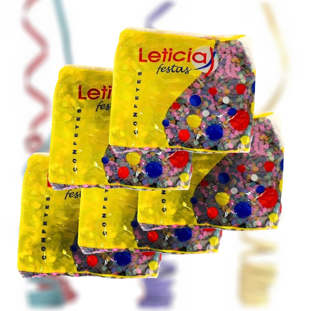 Kit Confetes Leticia Carnaval - 5 Pacotes de 120g