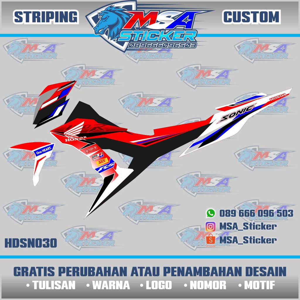 Tira Personalizada Como Você Gosta De HONDA SONIC 150R/Variação De Adesivo HDSN030