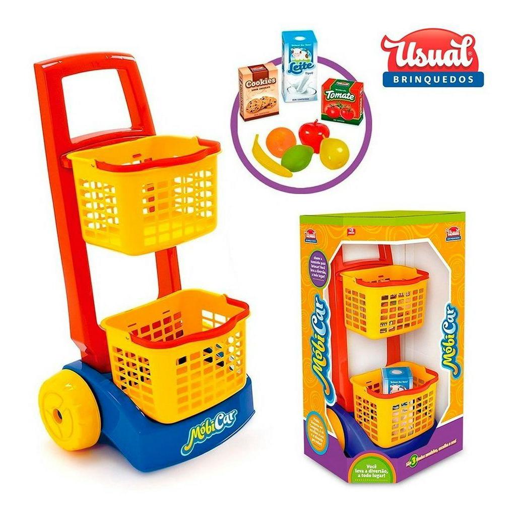 Brinquedo Carrinho De Compras Supermercado Infantil Mobi Car | Shopee ...