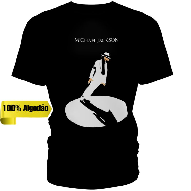 camiseta blusa preta unissex banda geek pop michael Jackson personalizada em Oferta na Shopee
