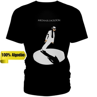 camiseta blusa preta unissex banda geek pop michael Jackson personalizada em Oferta na Shopee