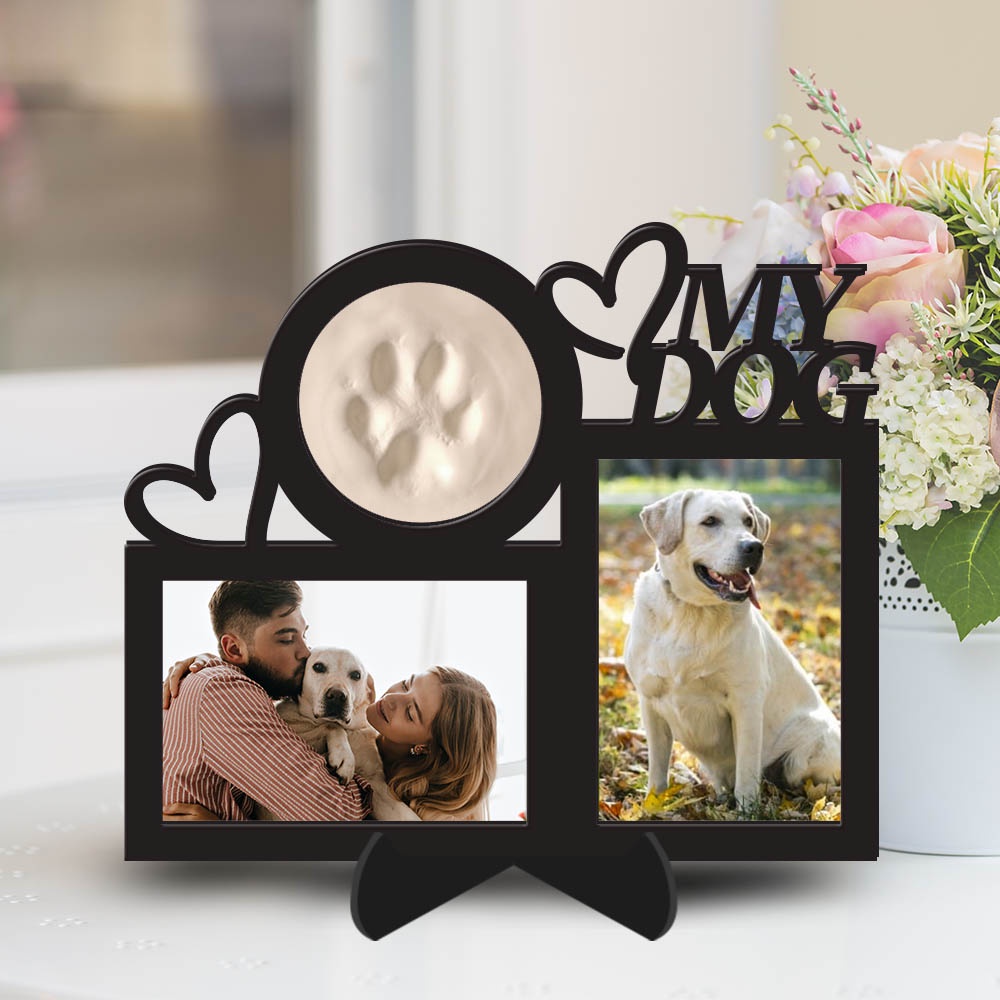 Porta Retrato Pet Com Registro Pata Quadro Registro Eterno Animais de Estimação Presente Memorial My Dog Molde Patinha