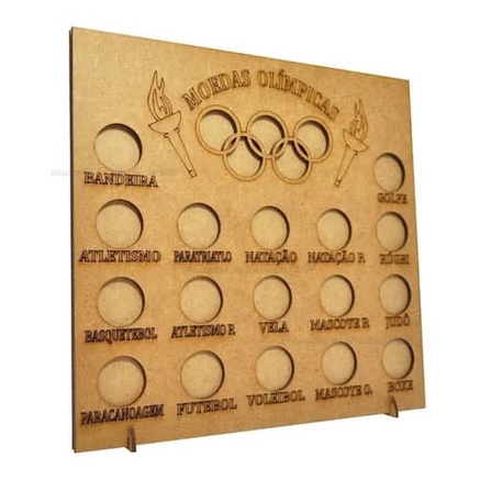 Porta moedas olímpicas colecionador Mdf cru em Oferta na Shopee