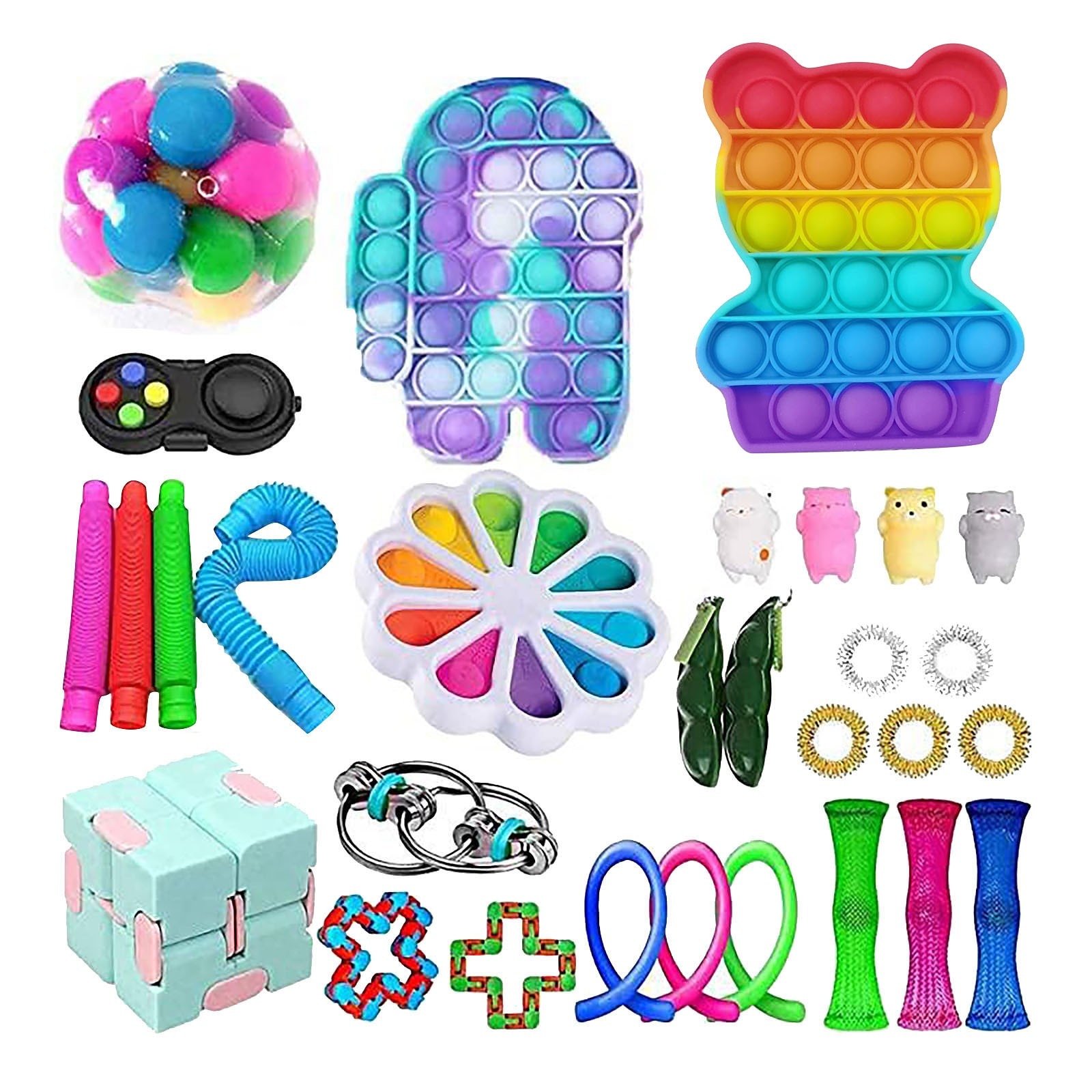 Fidget Toys Anti Stress Set Stretchy Strings Push Gift Pack Adults